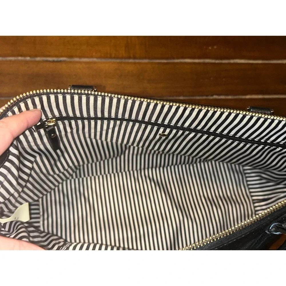 Kate Spade New York Black Saffiano Leather Tote Bag‎ Handbag Minimalist with COA